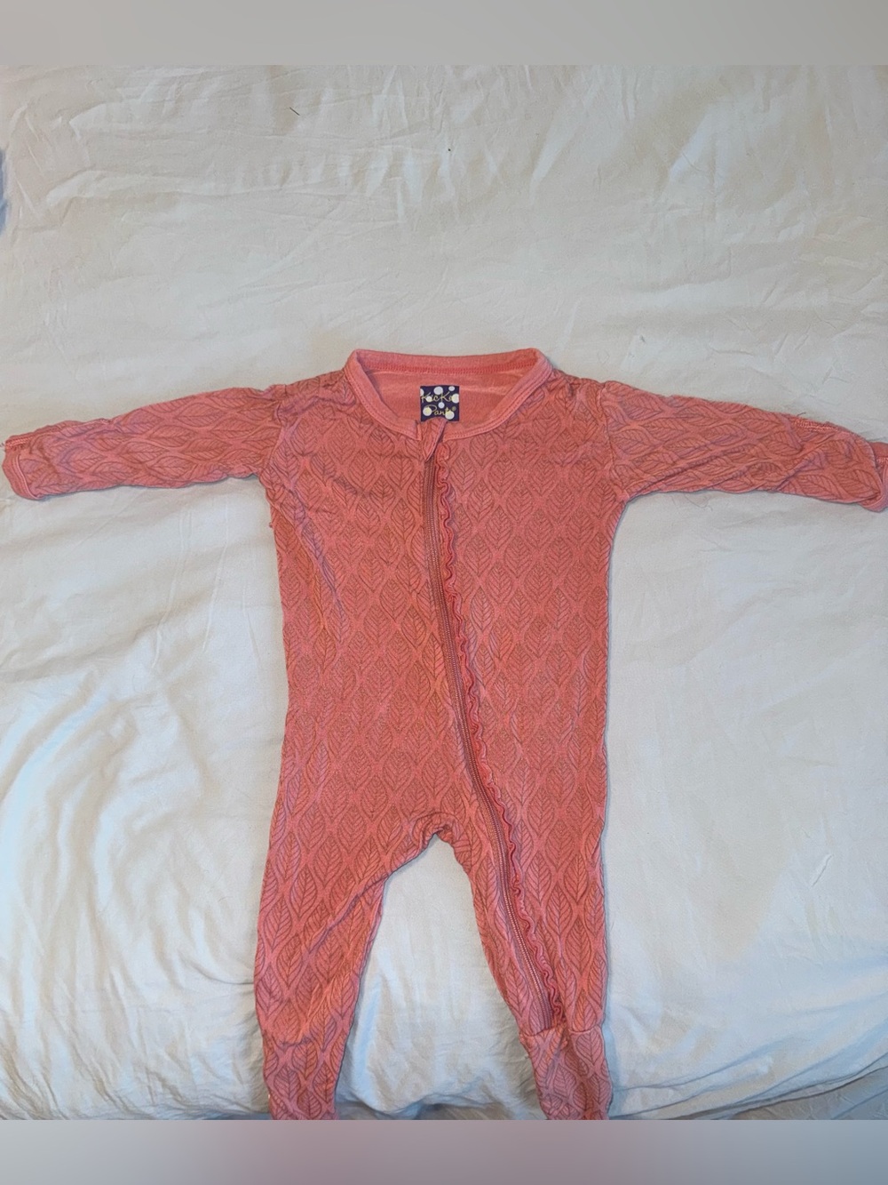 Kickee Pants Baby Girl Bamboo Footie Sleeper 3-6M Pink Ruffle
